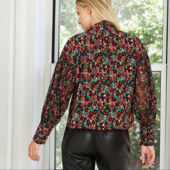 Who What Wear Multi Colored Floral Print Top Women's Size Small - Picture 5 of 8